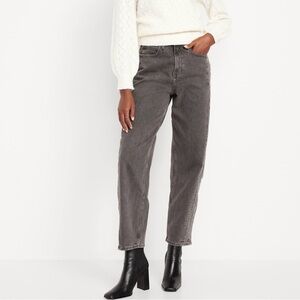 Old Navy Women's Charcoal Cropped Straight Jeans